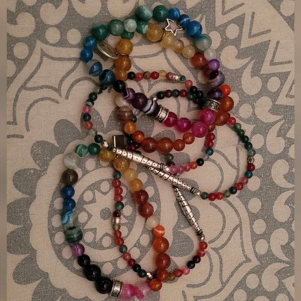 Set of 6 Rainbow/ Multicolored Beaded CFC Bracelets